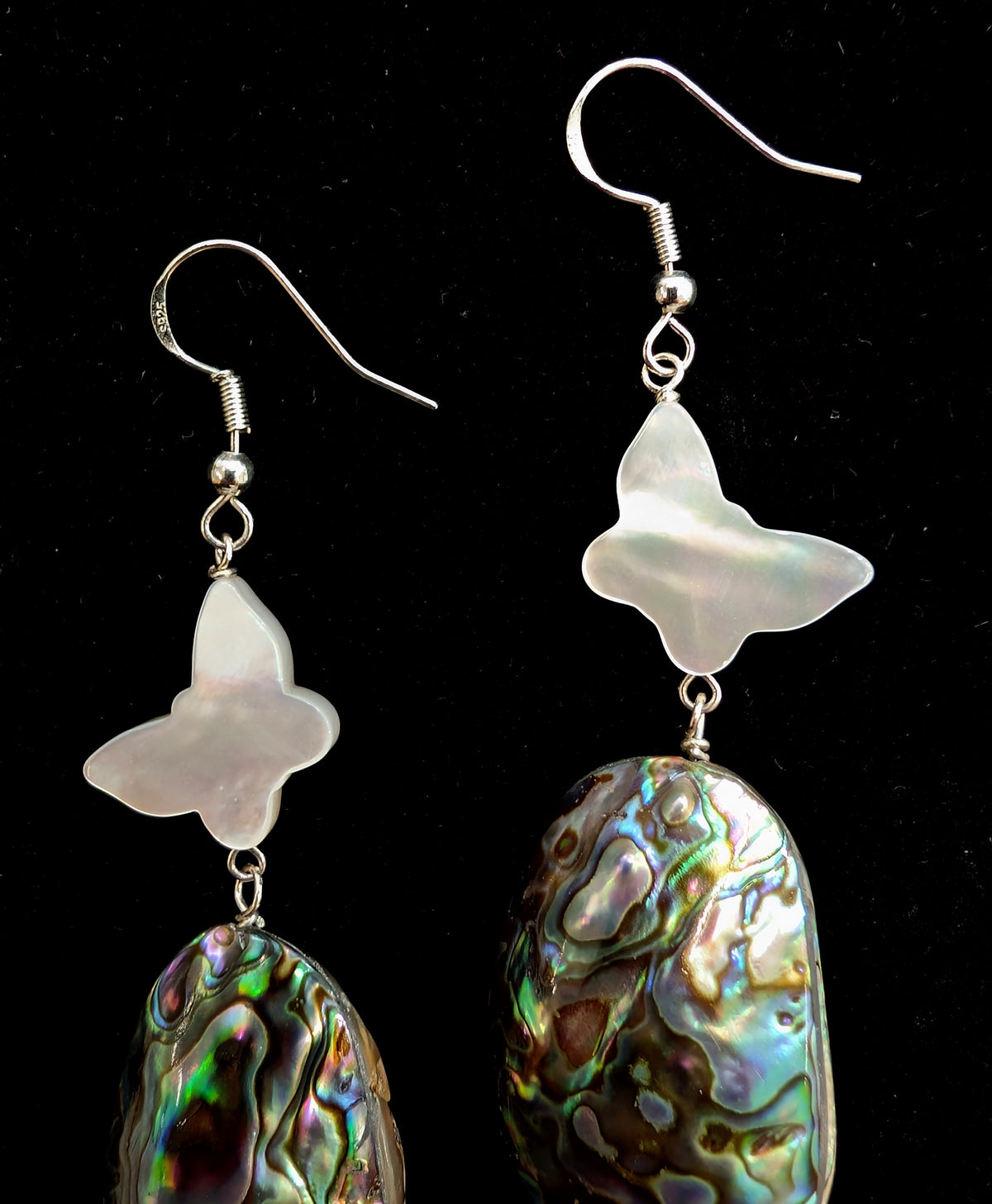 Abalone & Mother-of-Pearl Butterfly Earrings