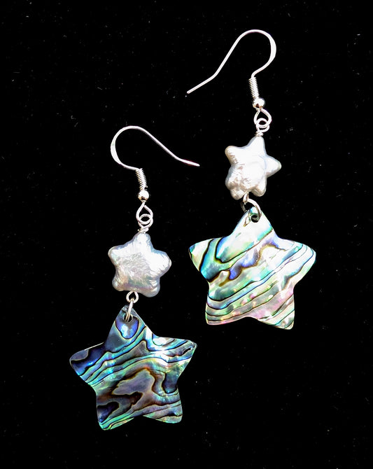 Abalone Shell Star Earrings