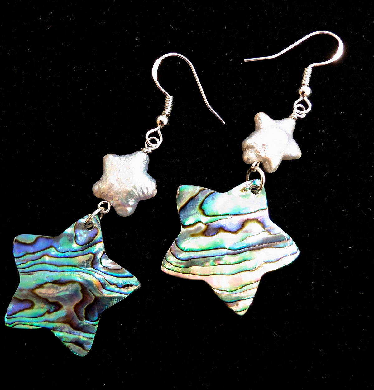 Abalone Shell Star Earrings
