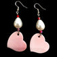 Queen Conch Heart & Pearl Drop Earrings
