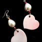 Queen Conch Heart & Pearl Drop Earrings