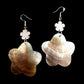 Black Lip Shell & Mother-of-Pearl Flower Earrings