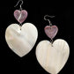 Mother-of-Pearl & Wampum Heart Earrings