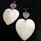 Mother-of-Pearl & Wampum Heart Earrings