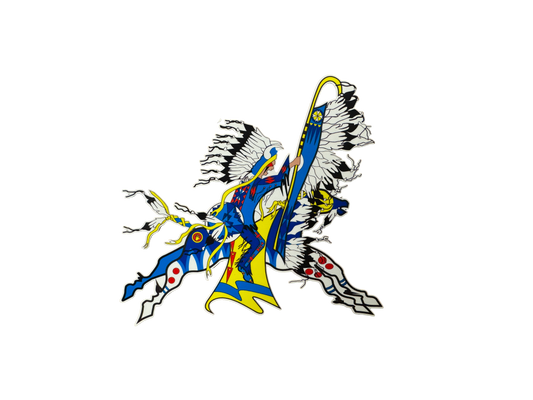 Blue Staff Warrior Vinyl Decal/Sticker