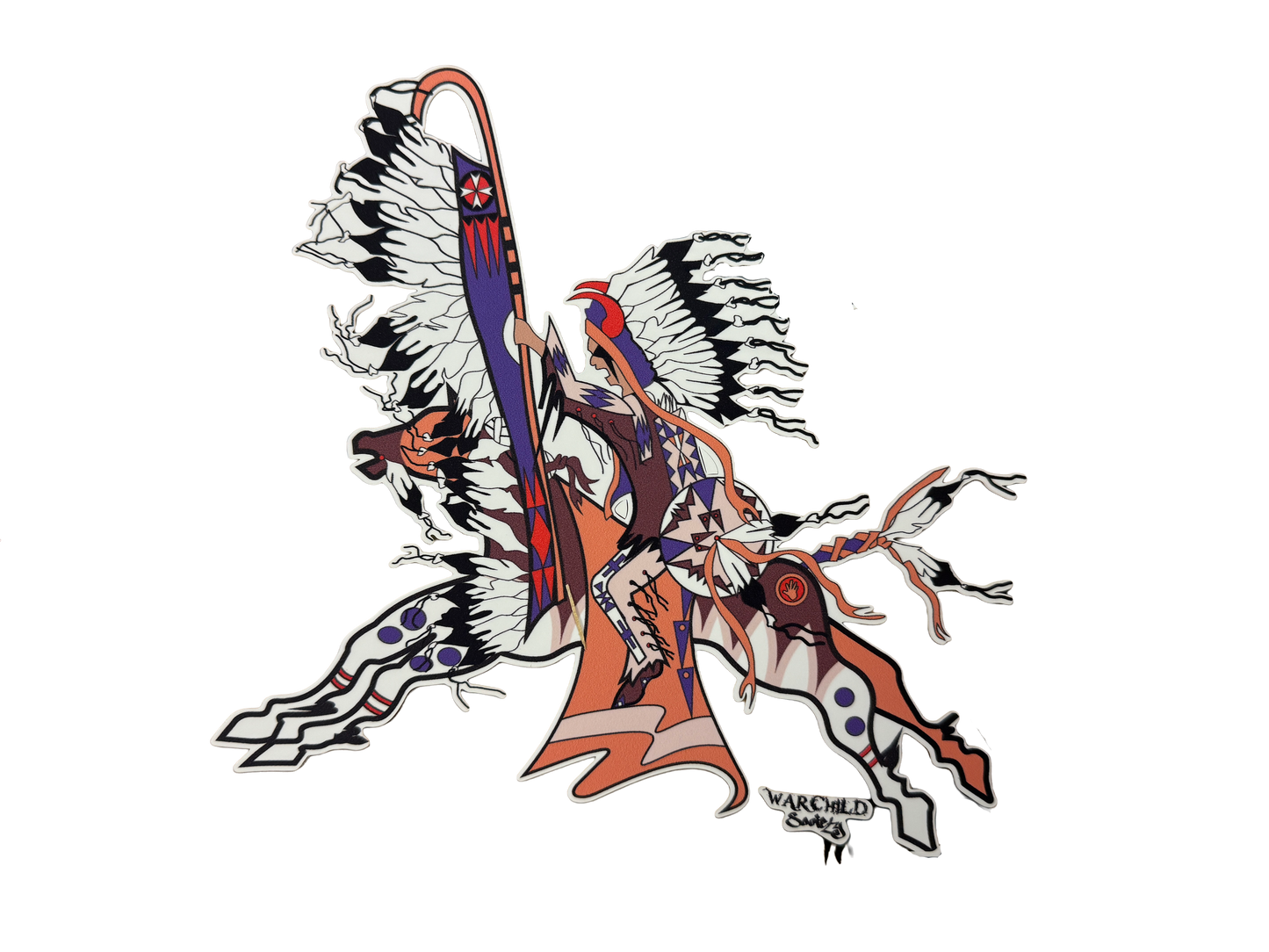 Brown Staff Warrior Vinyl Decal/Sticker