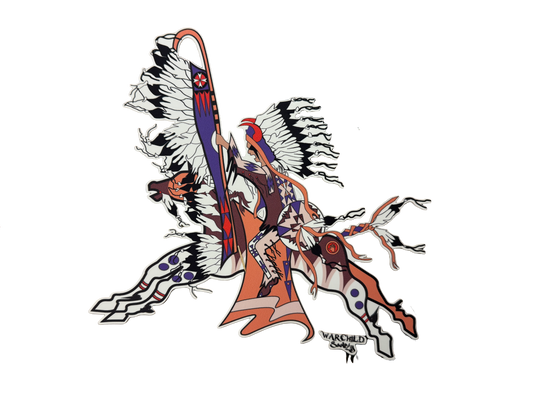 Brown Staff Warrior Vinyl Decal/Sticker