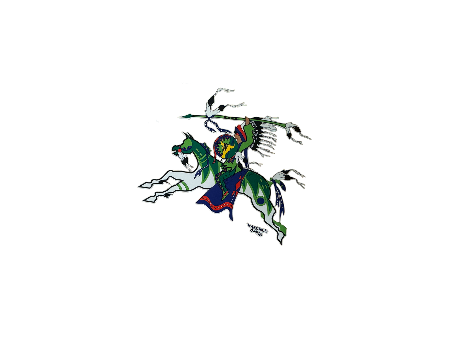 Green Spear Warrior Vinyl Decal/Sticker