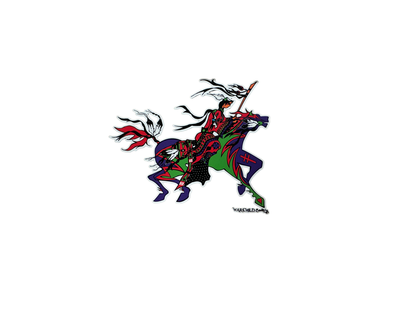 Green Woman WarriorVinyl Decal/Sticker Small