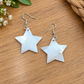 Pair of pale mother-of-pearl star earrings