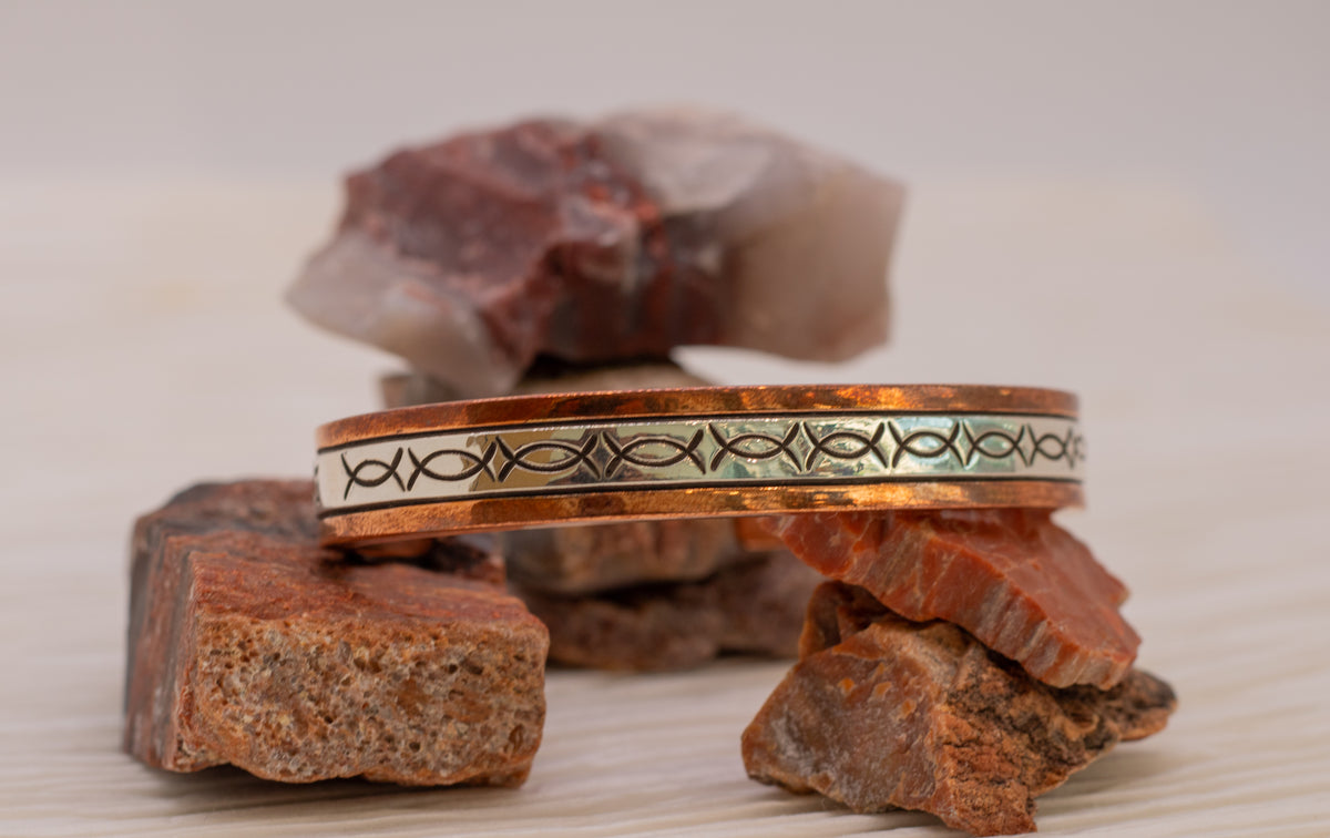 3/8" Copper and Silver Bracelet