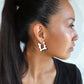 Diamond Rug Pattern Stud Earrings