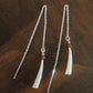 Dentalium Shell & Garnet Threader Earrings