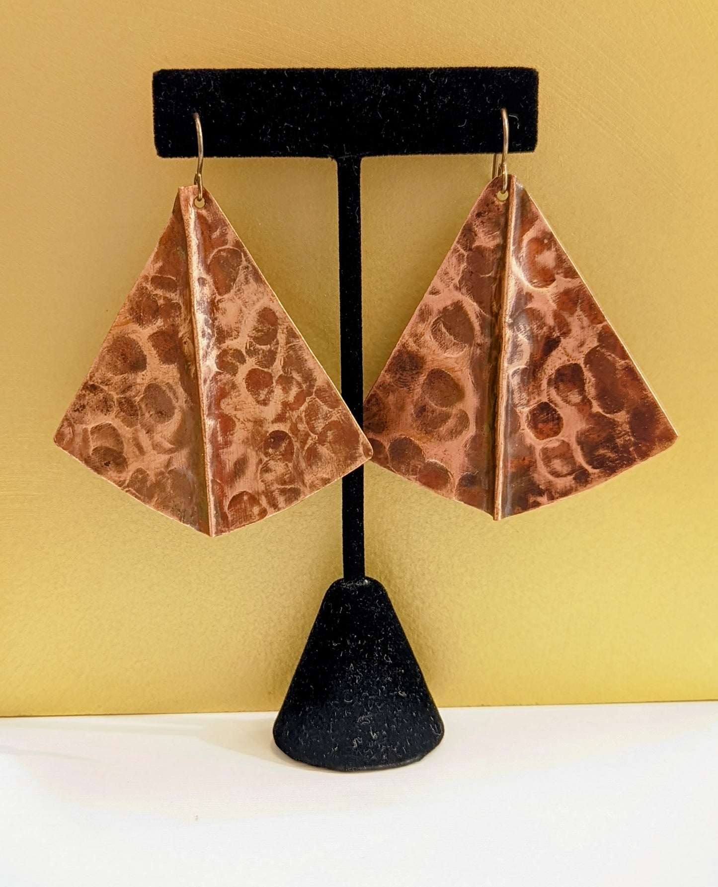 Copper Triangular Earrings