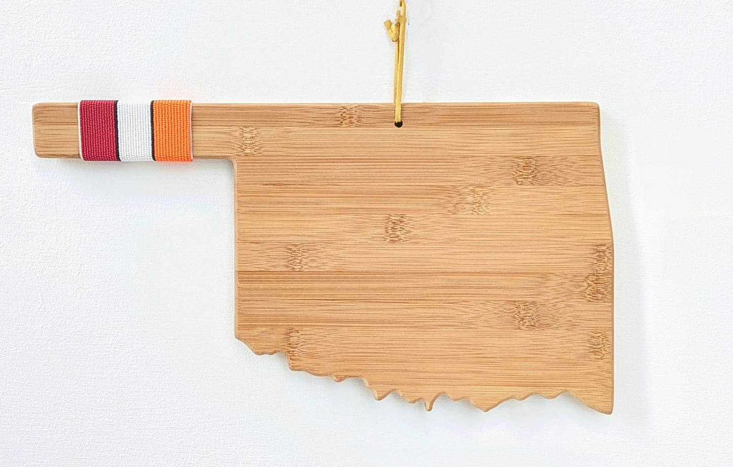 Oklahoma Shaped Beaded Cutting Board