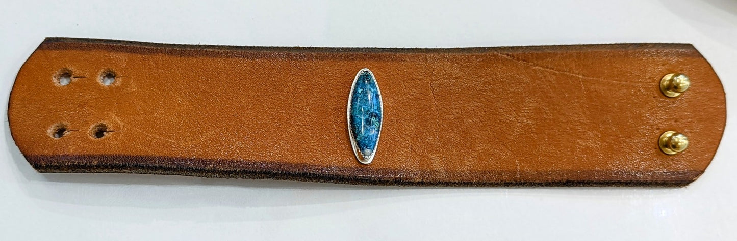 Leather Cuff with Turquoise Stone