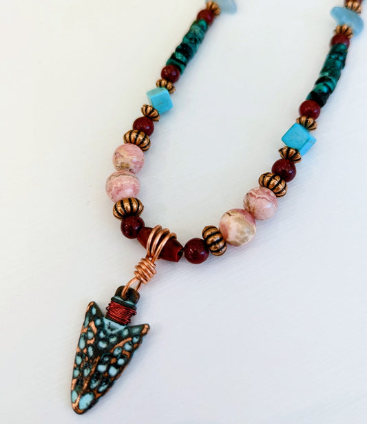 Copper Arrowhead Necklace