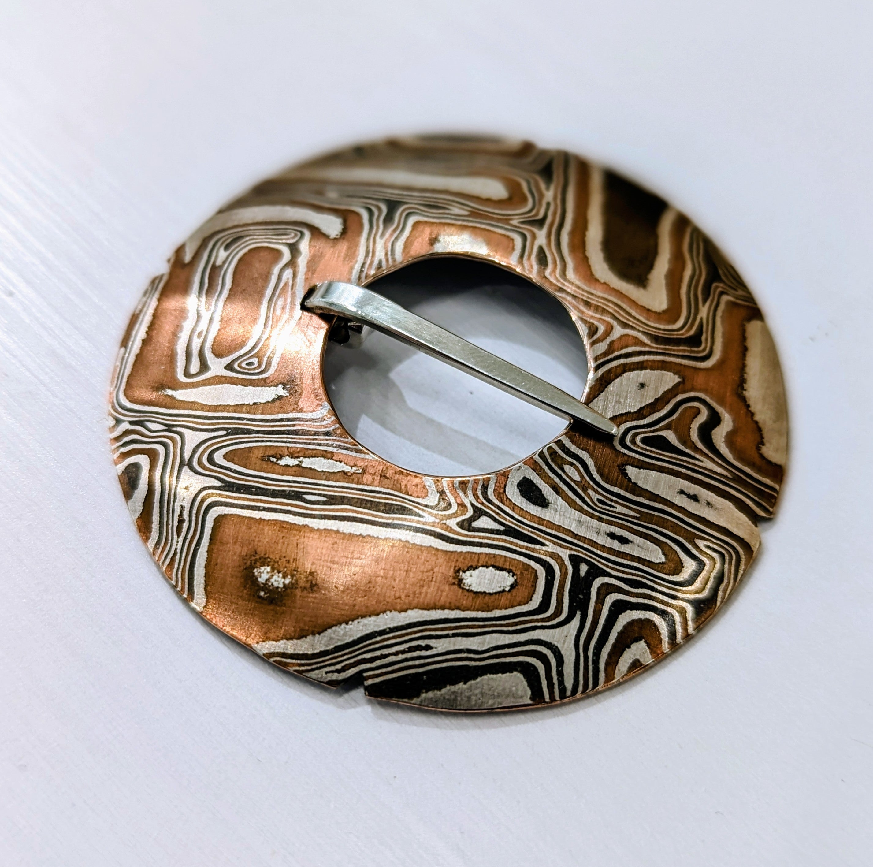 Mokume-Gane Brooch – Red Earth