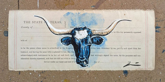 Blue Longhorn on a State of Texas Personal Seal
