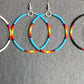 White Beaded Hoop Earrings