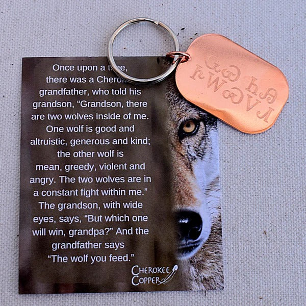 Wolf You Feed Copper Keychain